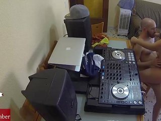 Dj fucking and scratching in the chair with a hidden cam spying my first-rate gf