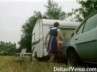Retro xxx video 1970s - karvane brünett - camper coupling